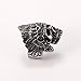 PAURO Cool Feather Dayak Indian Headdress Punk Skull Stainless Steel Mens Ring