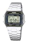 Casio Casio Collection - Reloj digital unisex de cuarzo con correa de acero inoxidable plateada (cron�metro, alarma, luz)