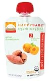 HAPPYBABY Organic Baby Food, Stage 2, Apricot & Sweet Potato, 3.5 Ounce Pouchs (Pack of 16)