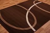 Chocolate Brown and Tan Modern Swirl Design Rug 160cm x 230cm (5ft 3 x 7ft 6)