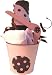 Vintage-style Pink & Chocolate Polka Dot Baby Girl Gift Bucket Set