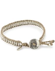 M.Cohen Handmade Designs Tan Wax Cord with Sterling Silver Stamp Bead