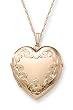 14k Gold Filled Engraved 4-Picture Heart Locket, 20" 14k Gold Filled Engraved 4-Picture Heart Locket, 20"