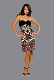 Strapless Zebra Border Print Dresses