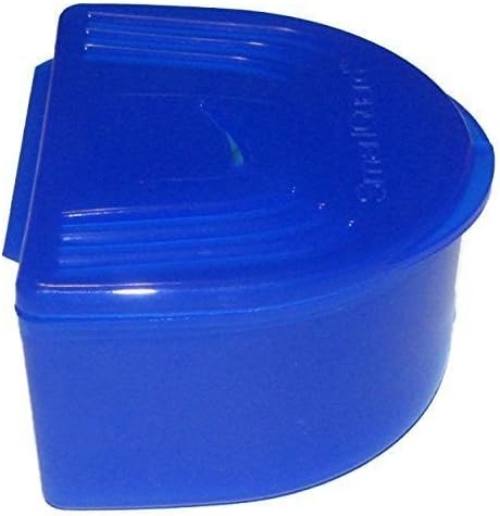 Denture Bath Container Retainer Case for Night Guard Storage Dental Appliance Cleaning Tool Blue Color