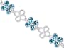 Antique Flower Design 13.50 carats total weight Oval Cut London Blue Topaz White CZ Gemstone Bracelet in Sterling Silver