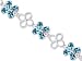 Antique Flower Design 13.50 carats total weight Oval Cut London Blue Topaz White CZ Gemstone Bracelet in Sterling Silver
