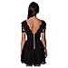 Miusol Women's Retro Hepburn Style Half Sleeve Swing Bridesmaid Dress, Black, XL