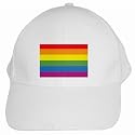 Gay Pride Flag White Cap Hat