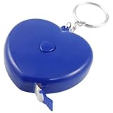 uxcell リトラクタブル巻き尺　メジャーテープ　ブルー　プラスチック　ハートシェイプ　耐久的　独特なデザイン　測量範囲1.5M