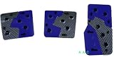 Universal Fit JDM Type R Racing Pedal with Carbon Fiber Print Insert - Manual Transmission Blue