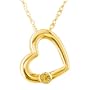 14k Yellow Gold Citrine Heart Pendant, 18"
