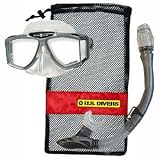 U.S. Divers Sideview Mask, Total Dry Snorkel, Mesh Bag Combo Set