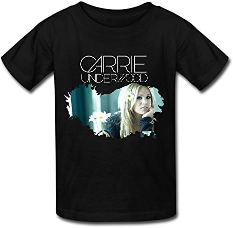 GOOOSO Kid's I Love Carrie Underwood Cotton T Shirts Black S