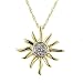 10K Gold .03 ct.t.w. Sun Pendant Necklace