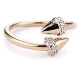 Nicky Hilton Sterling Silver With 18k Gold Wash Spike Ring, Size 7