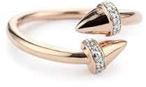 Nicky Hilton Sterling Silver With 18k Gold Wash Spike Ring, Size 7