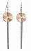 Handcrafted sterling silver earrings with oxidized chains and pink gold plated sterling silver discs
