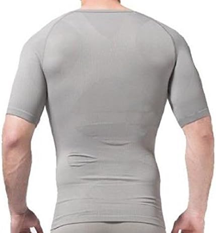 Mens Body Shaper Posture Humpback Correction Firm Chest Tees Shirt Buster
