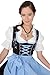 Dirndl Womens 3-Piece Midi Dirndl with Floral Embroidery