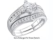 Stunning 2 Piece 14K. White Gold 1.00 Ctw Diamond Wedding Set For Her