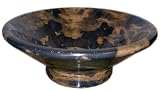 16.5 Dia Decorative Portoro Italian Black and Gold marble bathroom Sink Lavatory Vessel Bowl Wash Basin Above Counter or 2 Base Recessed in Vanity can be used with Long or short Neck Faucet