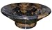 16.5 Dia Decorative Portoro Italian Black and Gold marble bathroom Sink Lavatory Vessel Bowl Wash Basin Above Counter or 2 Base Recessed in Vanity can be used with Long or short Neck Faucet