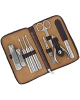 No.2 Warehouse 9in1 New Men Manicure Grooming Set Kit Nail Clipper Leather Case Groom&travelling Kit+ a Piece of Clean Cloth