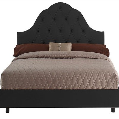 Tufted High Arch Bed in Black Size: King