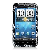 HTC Inspire 4G Rhinestones Protector Cover Case - Silver Zebra
