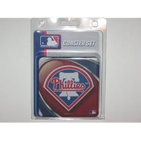 PHILADELPHIA PHILLIES 4 Pack (4 x 4) Foam DRINK COASTER SET by Hunter