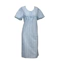Womens/Ladies Short Sleeve Nightwear Striped Nightie