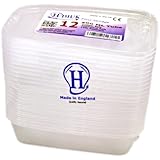 HDIUK 12 x Medium 500ml Microwave / Freezer Safe Plastic Lunch Boxes / food containers + Lids for Batch cooking ready meals, Chilli, pasta, rice, curry, Potatoes and more