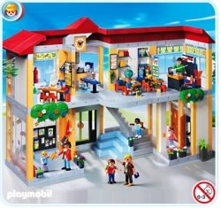 Furnised School Building Playmobil