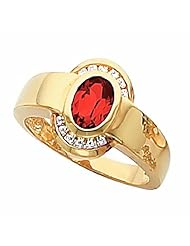 14K Yellow Gold Ruby and Diamond Ring -- LIFETIME WARRANTY