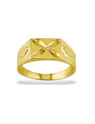 New 14k Solid Yellow Gold Kids Child Diamond Cut Ring