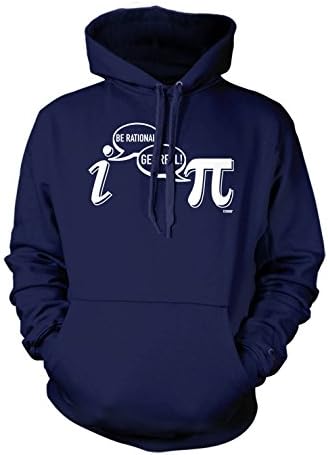 Be Rational, Get Real - Math, Geek, Nerd Men's Hoodie Sweatshirt (Medium, NAVY BLUE)