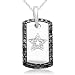 41CdUH1EYGL. SL75  Mens Black Onyx and Diamond Dog Tag in Sterling Silver with Chain