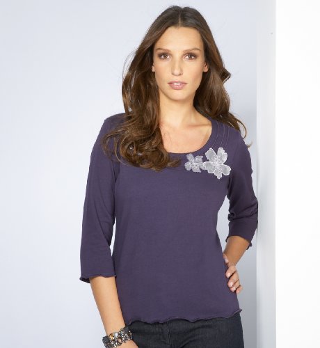 Per Una 3/4 Sleeve Chiffon Flower Top