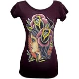 Til the End by Andre Perales Tattoo Scoop Neck Tee Plum