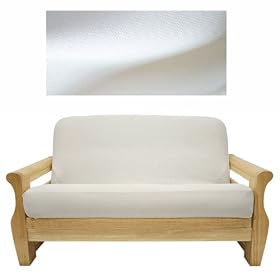 White Canvas Futon Cover Full 5pc Pillow set 472 by SlipcoverShop