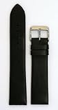 Men’s Classic Glove Leather Watchband – Color Black Size: 20mm Watch Strap