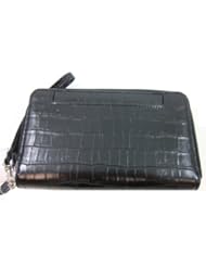 Mundi Black Croco Big Fat Wallet W/ RFID Blocking Safe Keeper