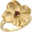 14K Yellow Gold Mozambique Garnet Flower Ring