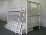Bunk Bed Full over Full Mission style in White with a Twin Trundle