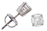 14K White Gold 1.00 CTW Diamond Stud Earrings