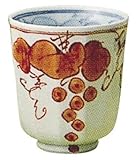 【波佐見焼 湯呑】 面取ぶどう コップ（赤） 5個組