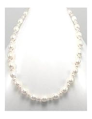 White (Natural) Fresh Water Pearls Necklace In Brass