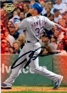 Josh Hamilton Autographed/Hand Signed Baseball Card (Texas Rangers) 2008 Upper Deck Sweetspot #63