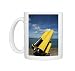 Bright yellow viewing telescope, Roscoff, Brittany, France Photo Mugs